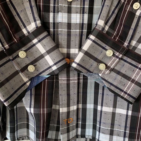 Thomas Dean XXL Plaid Button Down Dress Shirt - Picture 4 of 8